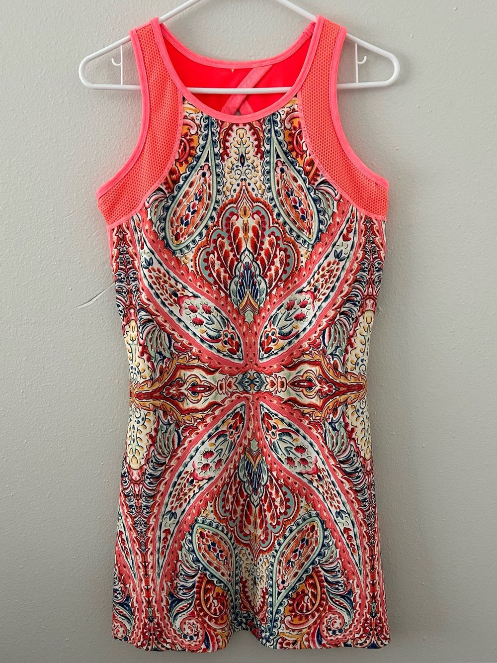 Nanette Lepore Colorful Paisley Floral Athletic Mini Dress Womens S Sporty Beach